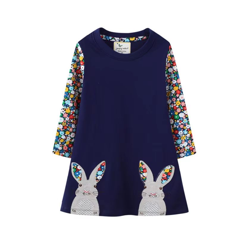 Jumping Meters Princess Girls Dress Bag Print Party Toddler Princess Dress Autumn Winter Girls Party Dress