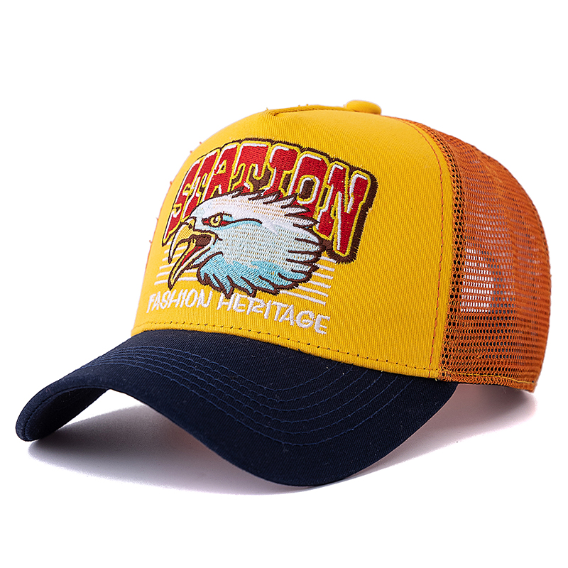 Eagle Head Mesh Trucker Hat for Men Women, Hot Sale Summer Cap, Breathable Unisex Snapback Streetwear Baseball Hat