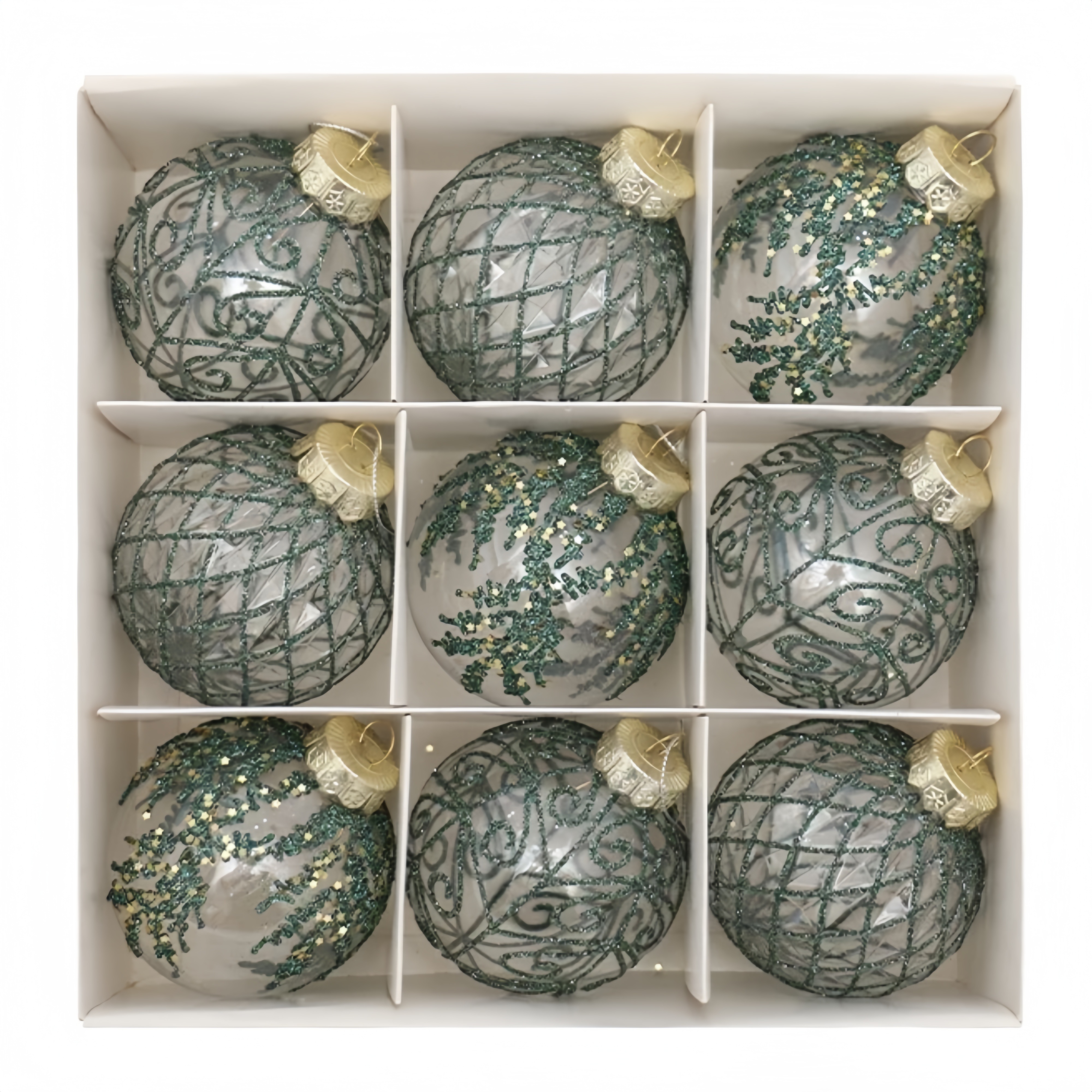 White Champagne Green Balls, Transparent Christmas Ball Set, DIY Christmas Tree Ornaments, Luxury Holiday Decor for Part