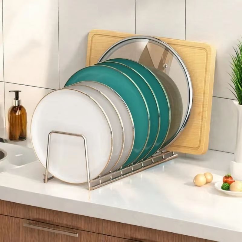 Expandable Stainless Steel Dish Drying Rack with Drip Tray Organizer