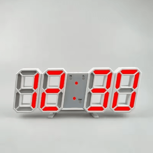 3D LED Digital Wall Clock – Alarm Clock with Time, Date & Temperature Display