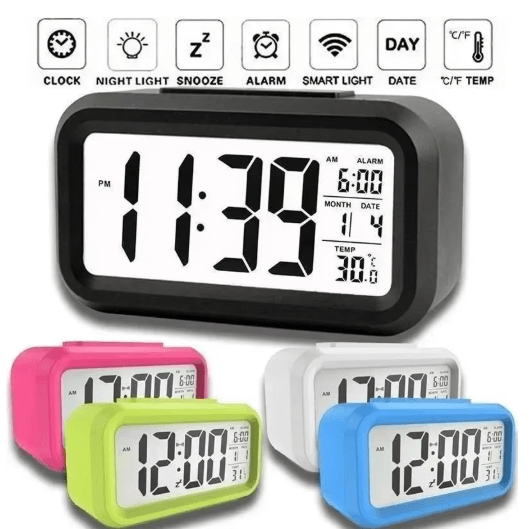 Time Glow LED Digital Alarm Clock Multi Function Backlit Calendar Desk Clock