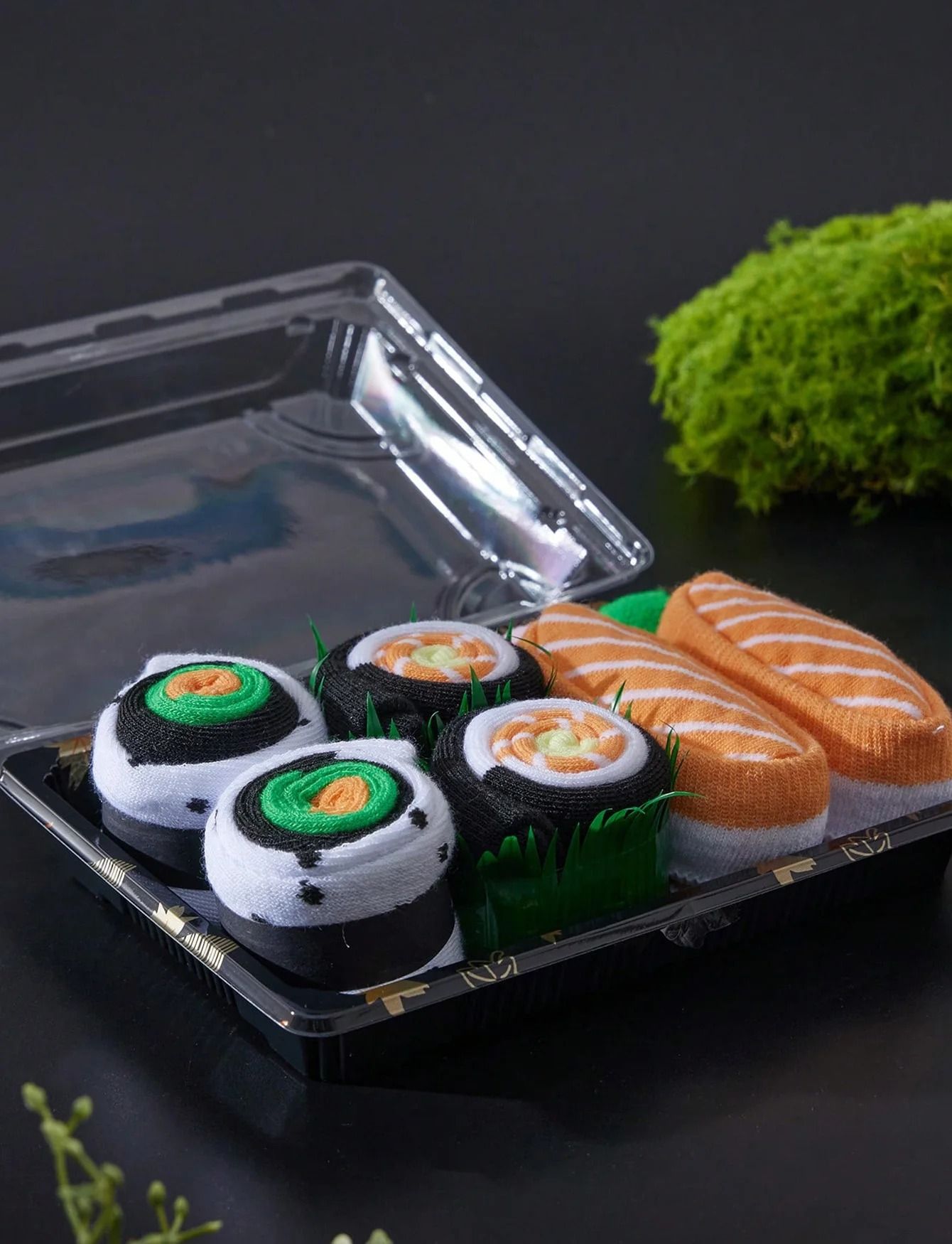Mid Calf Sushi Gift Box Socks Colorful Fun Novelty Socks for Men and Women