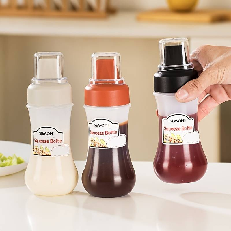 Squeeze Sauce Bottle Leak Proof Refillable Condiment Container, For Salad, Ketchup, Honey, Jam Kitchen Squeeze Sauce
