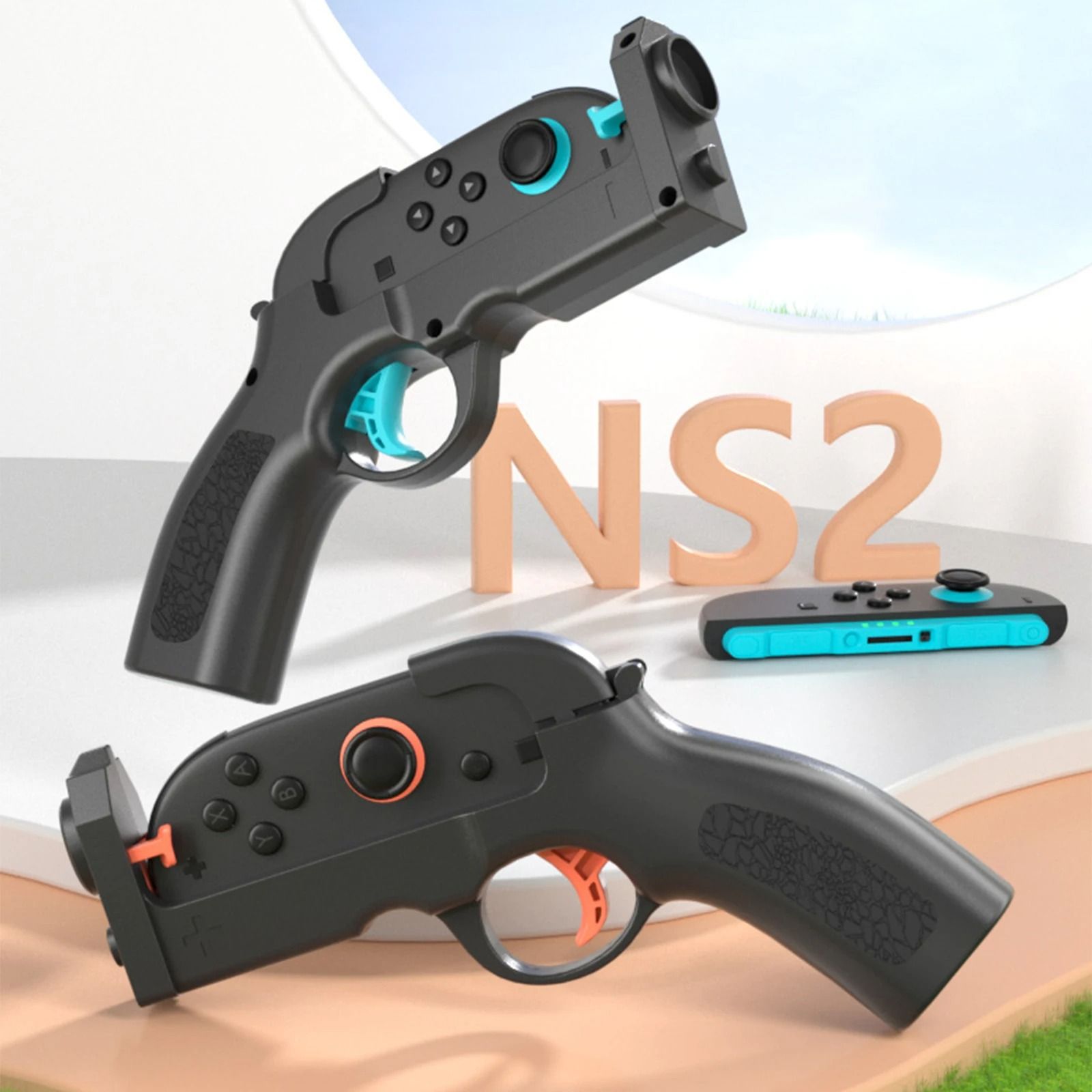 Nintendo Switch Gun Controller Grip Shooting Game Motion Hand Grip 2 Pack