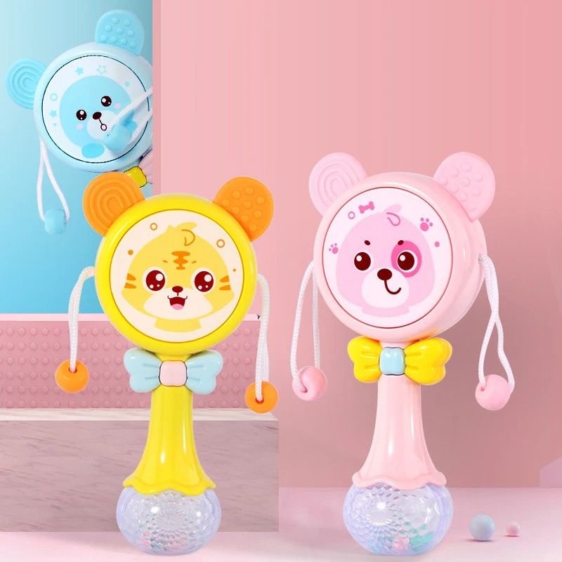 2025 Flashing Musical Rabbit Hand Bell – Early Educational Teether Rattle Toy (0-12M)