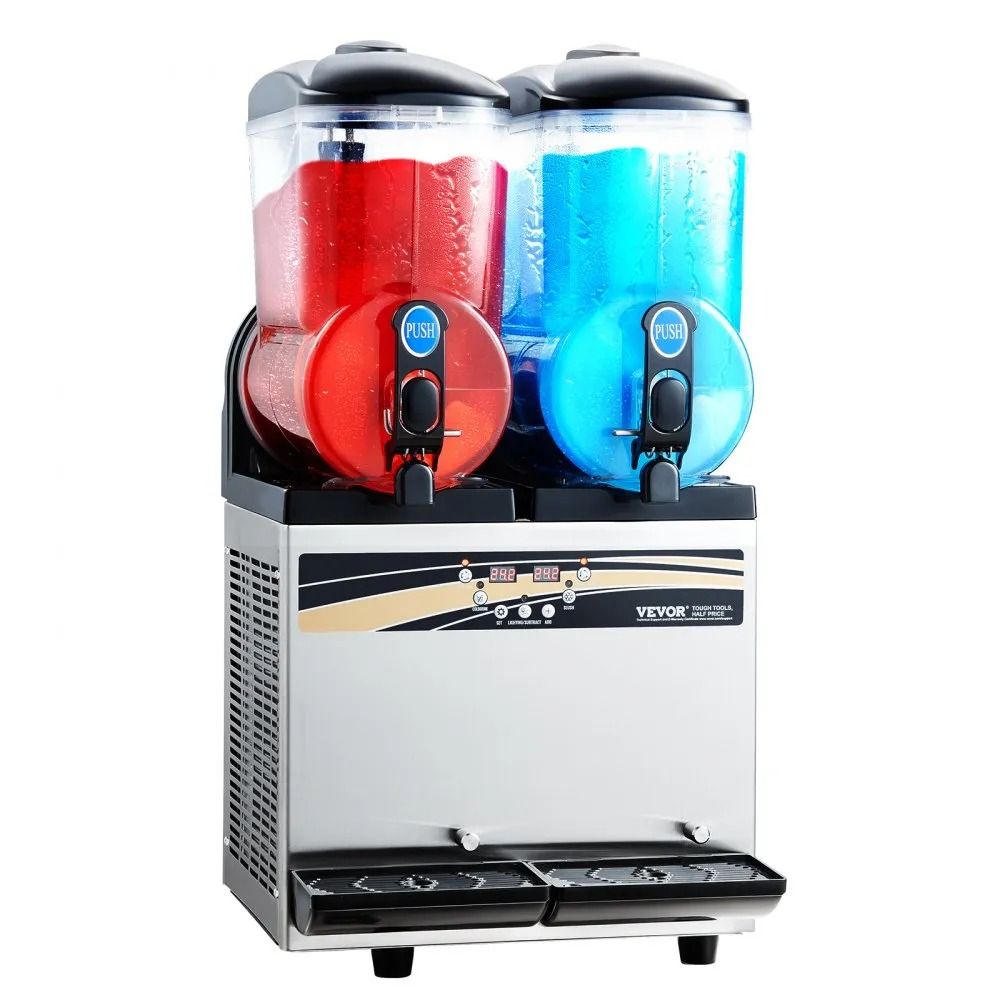 Slushie Maker, Commercial Frozen Drink Machine, Double Tank Slushy Maker, Stainless Steel Margarita Smoothie Machine
