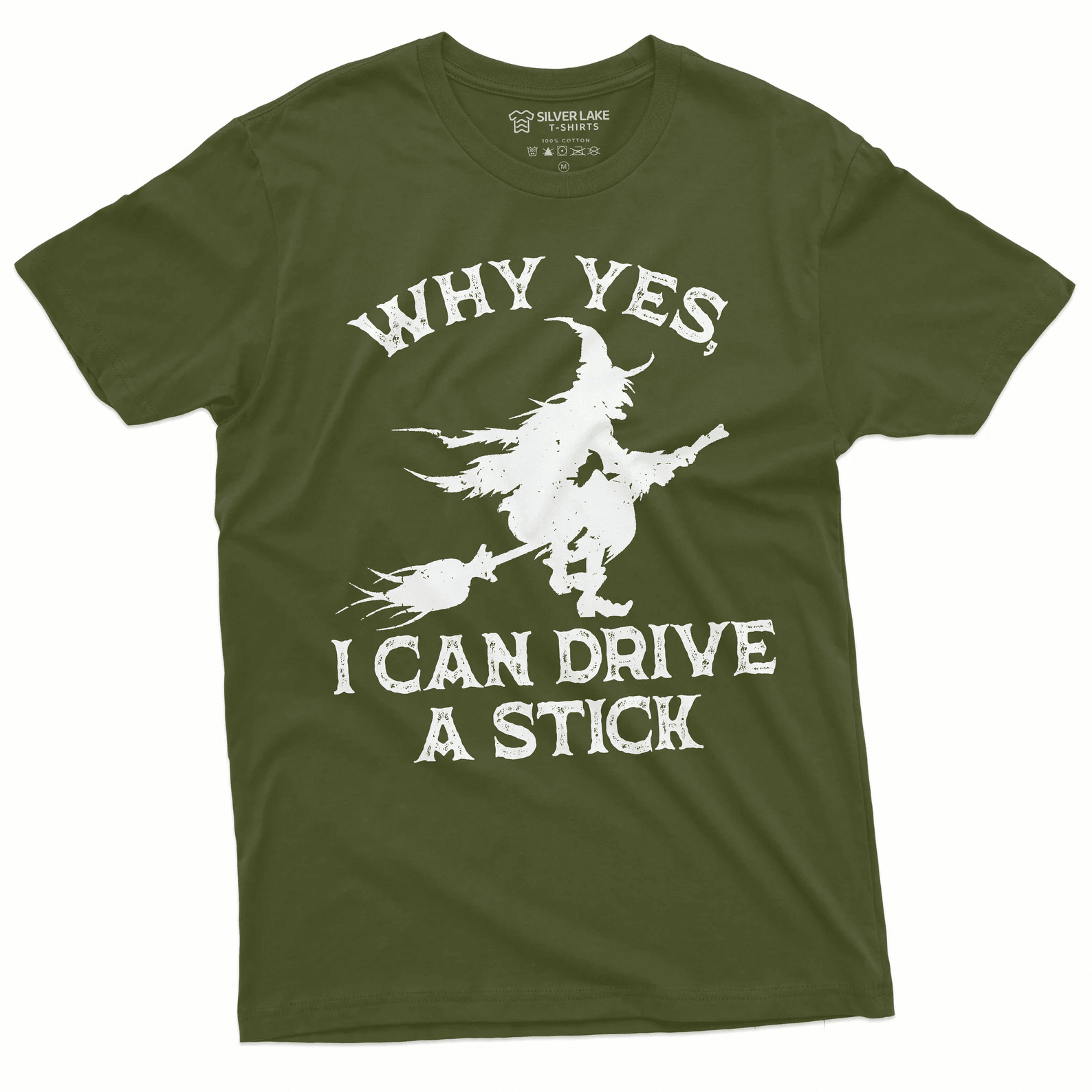 Funny Witch Shirt I Can Drive a Stick Halloween Tee
