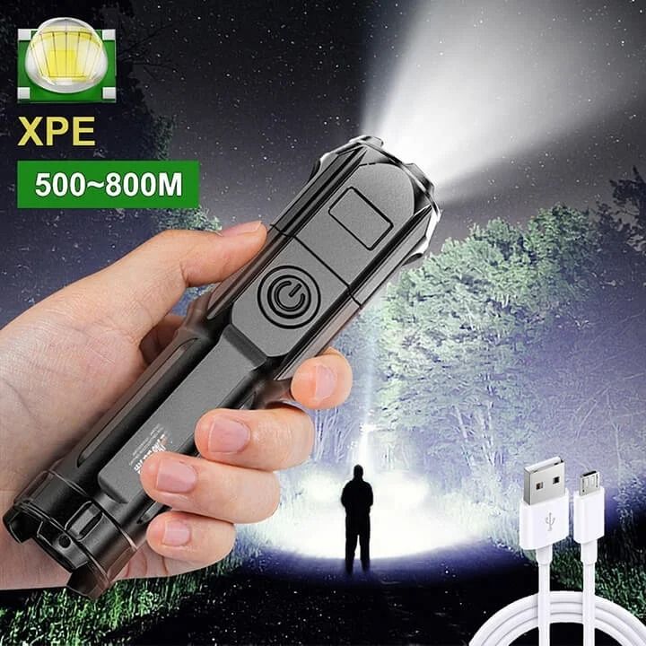 Powerful Rechargeable Tactical LED Flashlight