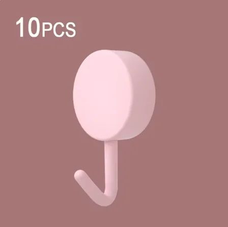 10-Pack Strong Self-Adhesive Wall Hooks