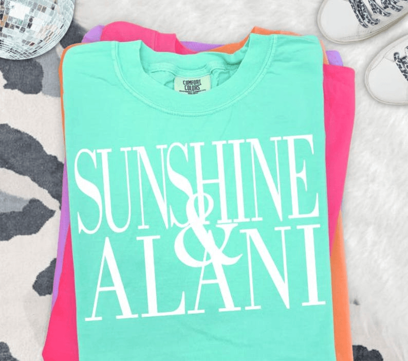 Sunshine & Alani Shirt Summer Aesthetic Graphic Tee Beach Vibes Trendy Outfit
