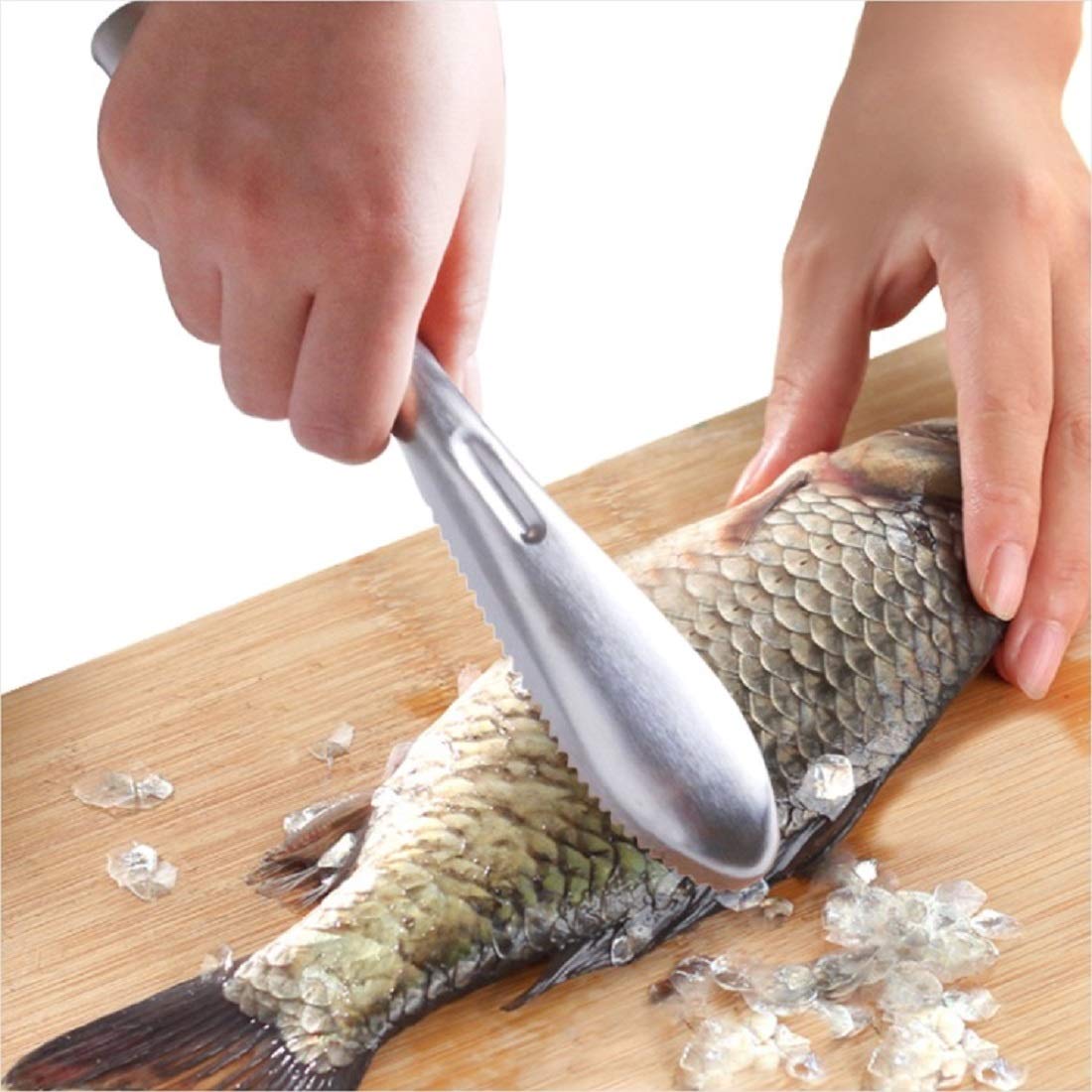 Stainless Steel Fish Scale Remover, Durable Fish Scaler Tool, Fish Scale Cleaning Scraper for Home Kitchen or Outdoor