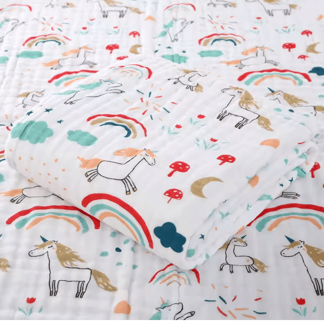 PureGauze Cotton Baby Bath Towel Four Layer Muslin Swaddle Blanket