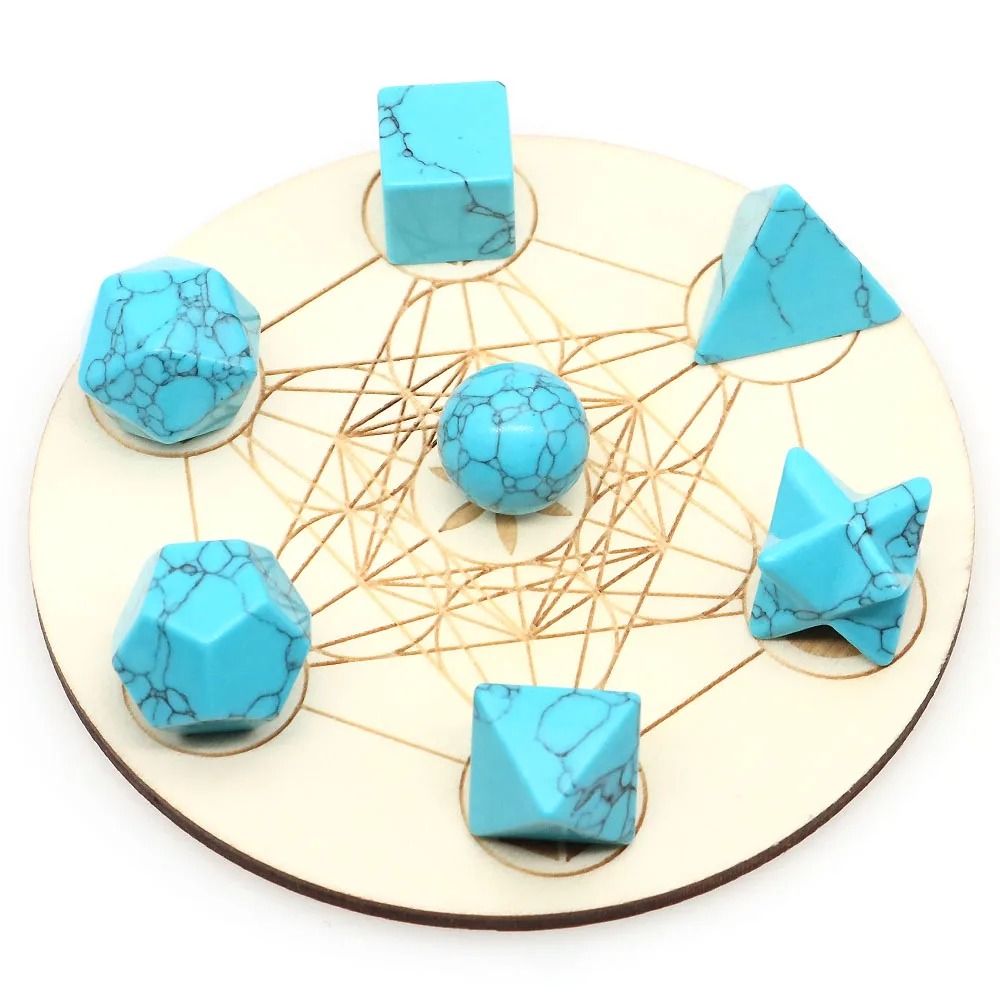 Platonic Solid Crystal Set Sacred Geometry Chakra Healing Reiki Stones