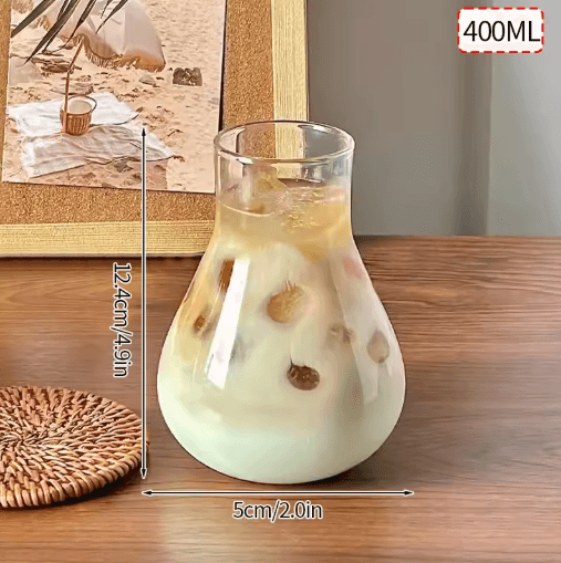 RippleWave Transparent Drinking Glass – Creative Wave Iced Coffee Tumbler