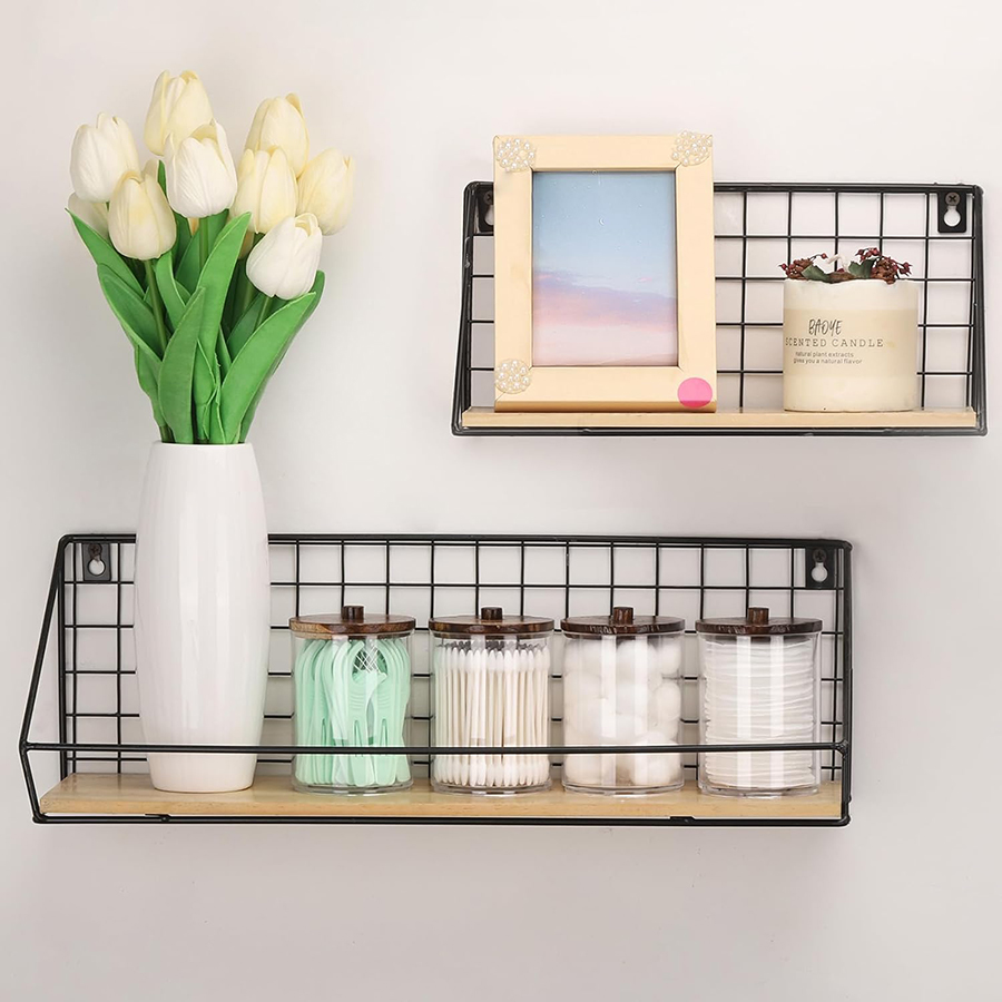 Bathroom Storage Jars Set Clear Plastic Apothecary Jars Qtip Holder Organizer