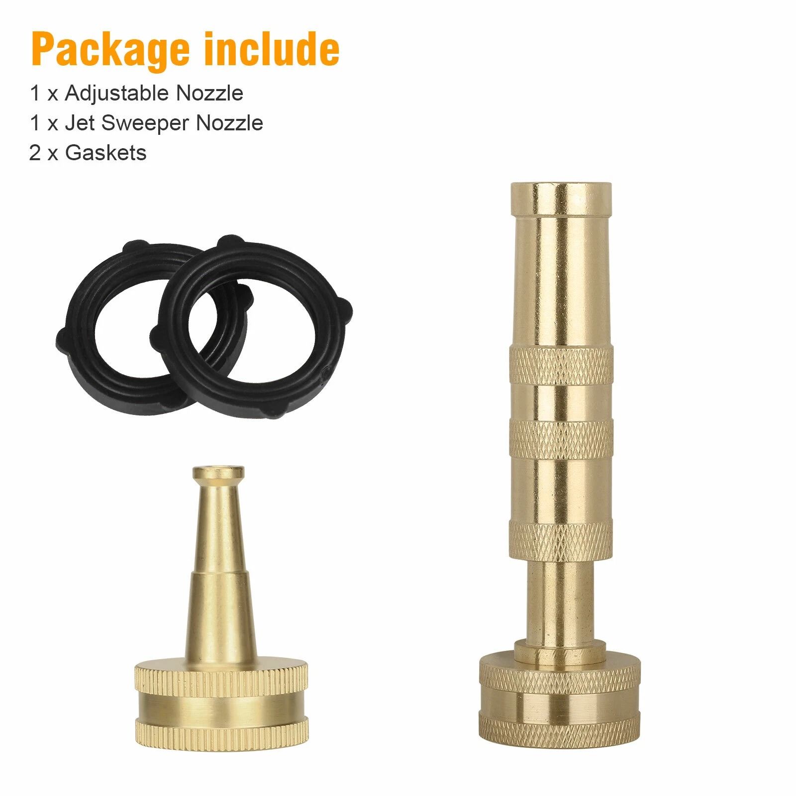 Heavy Duty Adjustable Brass Hose Nozzle High Pressure Water Sprayer for Garden and Outdoor Use