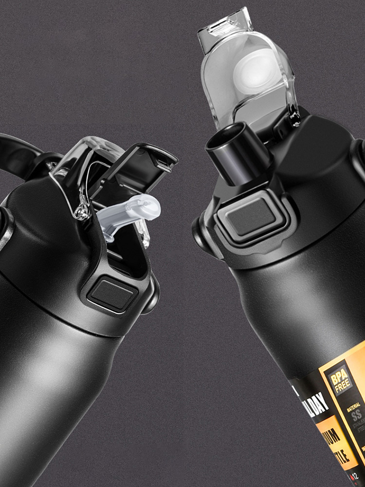 Outdoor Stainless Steel Thermos Tumbler with Straw Vacuum Insulated Hot & Cold Sports Water Bottle