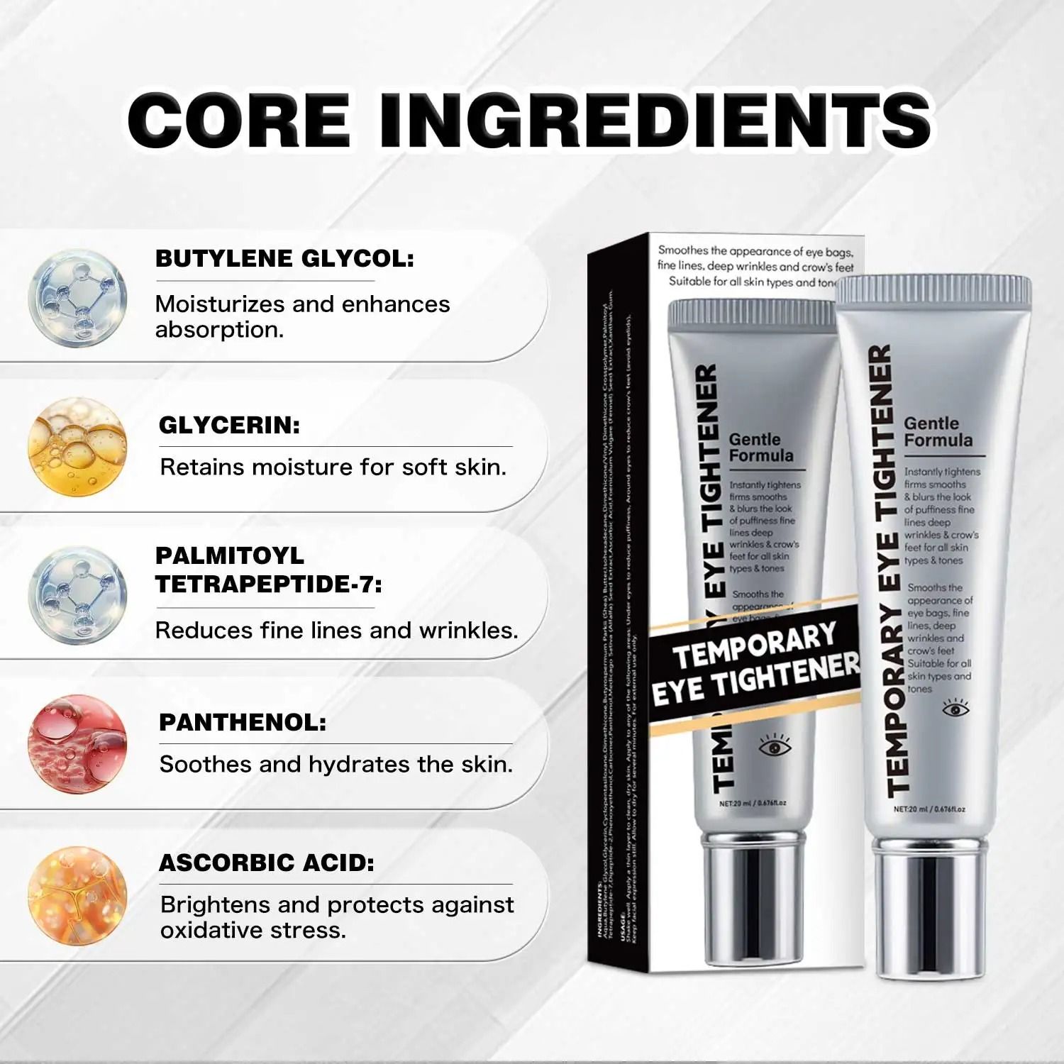 Fast-Acting Eye Tightening Cream & Primer – Instant Firming & Fine Line Smoothing