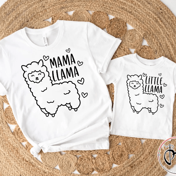 Mommy and Me Mama Llama Matching Shirts Set