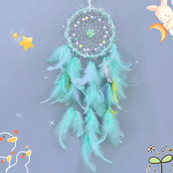 DreamAura Handmade Dream Catcher Wind Chimes Boho Feather Hanging Decor for Bedroom, Car & Home