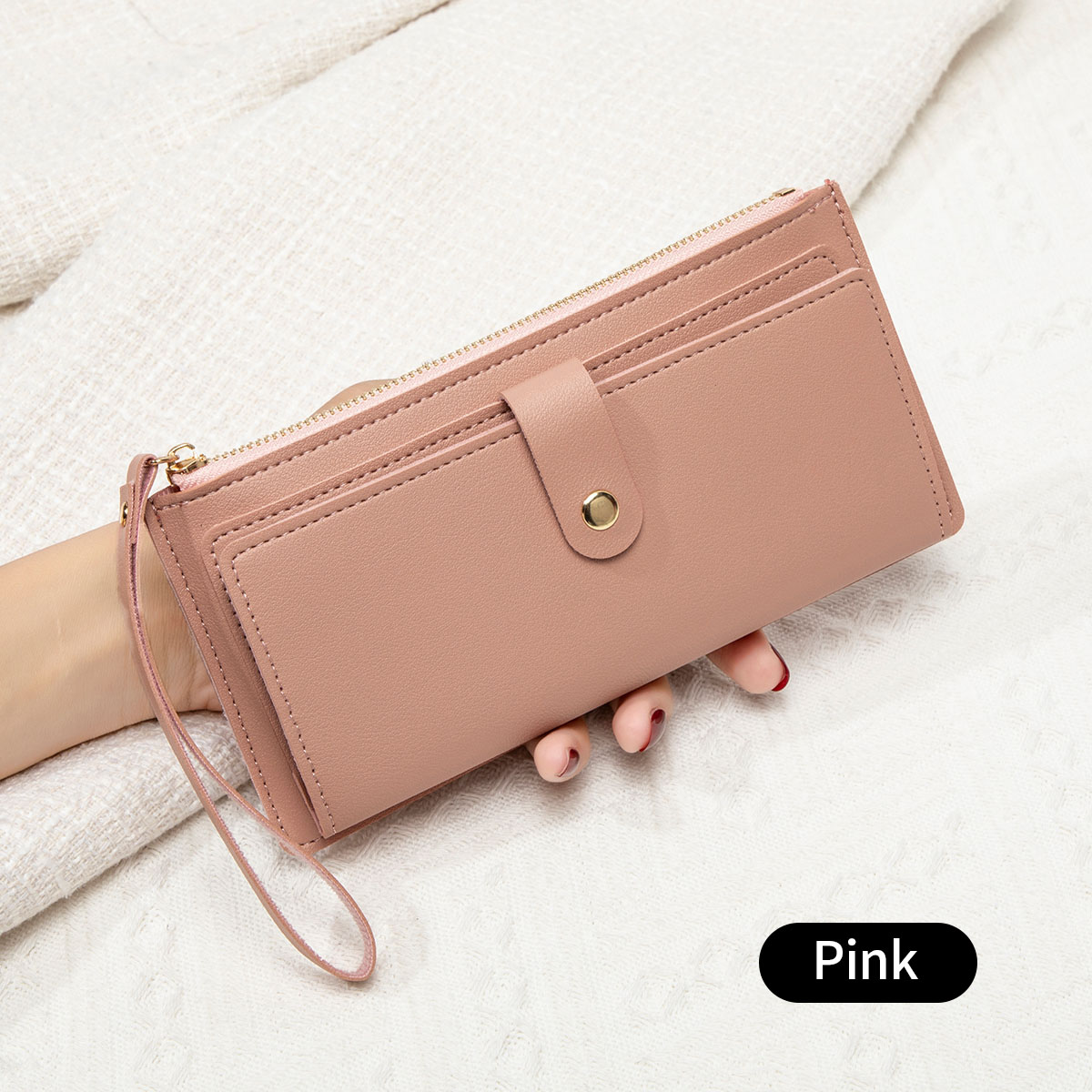 Women's Wallet, Ultra Thin Mini PU Leather Coin Purse, Multifunctional Long Card Bag, Handheld Credit Card Holder