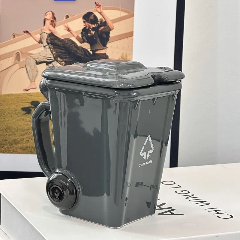 3D Sculpted Trash Can & Recycling Bin Mug