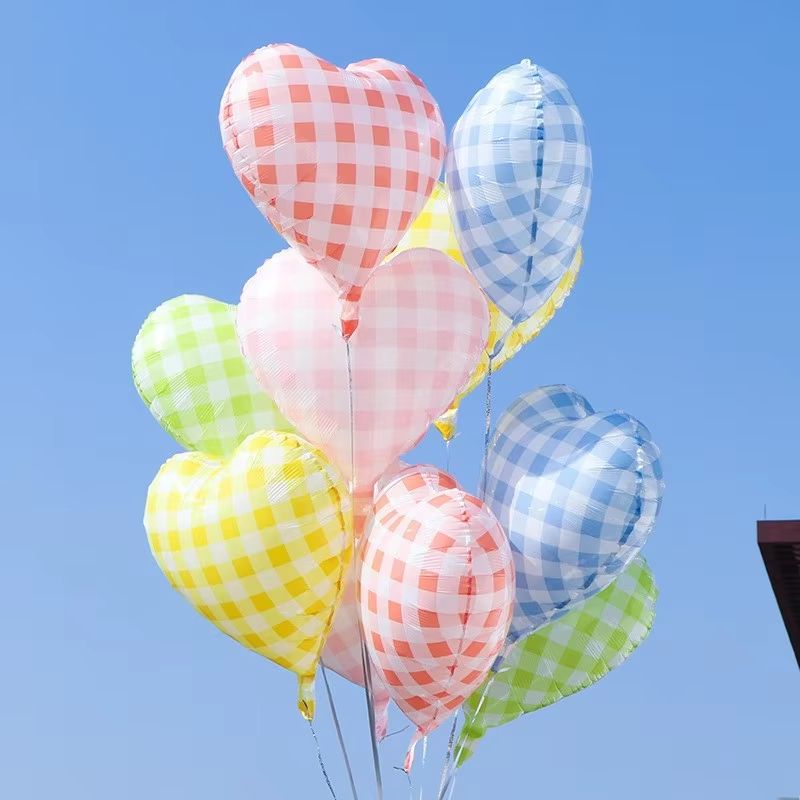 18-Inch Heart-Shaped Aluminum Foil Balloons Set of 5 for Party and Wedding Decor