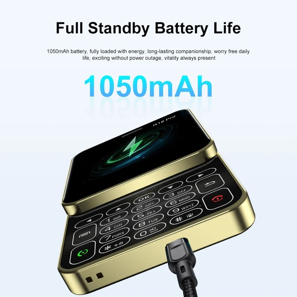 Mini Slider Phone with Rotating Screen Dual SIM Flashlight and Magic Voice Feature