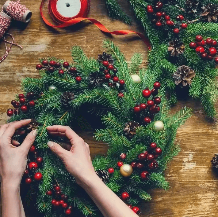 Christmas Artificial Berries – Fake Holly Berry Bouquet for Holiday Decor