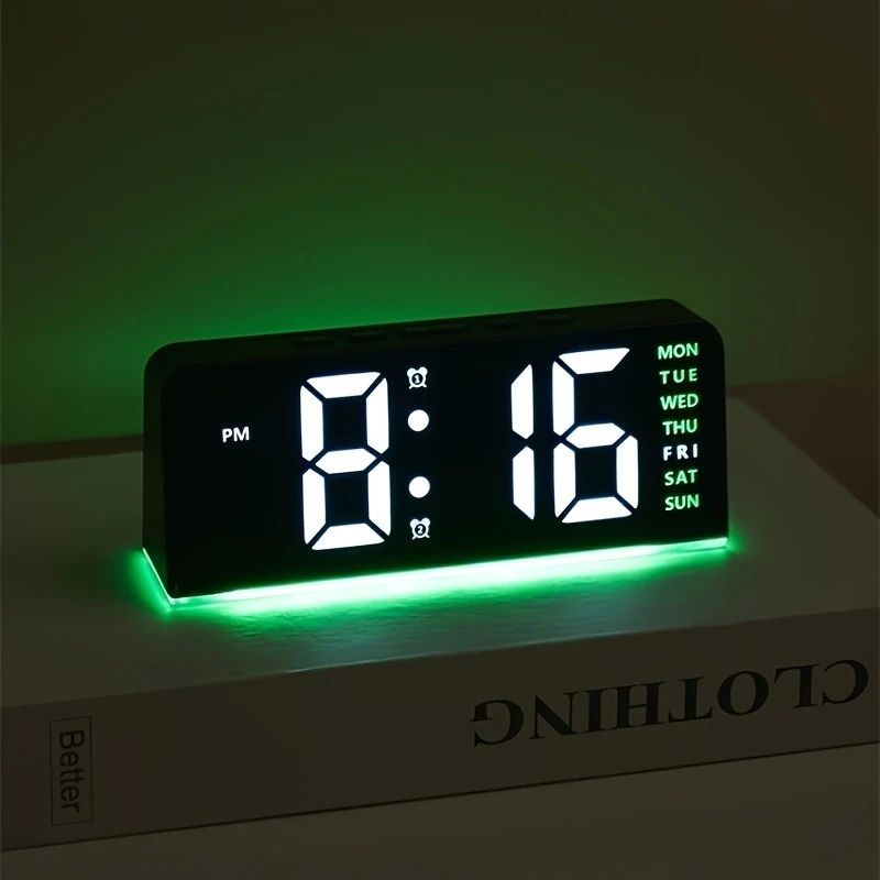 Digital LED Alarm Clock – Modern Desktop Clock with Temperature Display, Snooze & Night Light