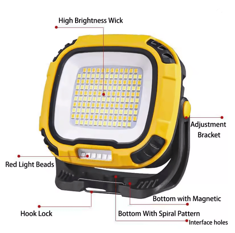 Portable LED Spotlight Lantern Rechargeable Magnetic Work Light for Outdoor and Emergency Use