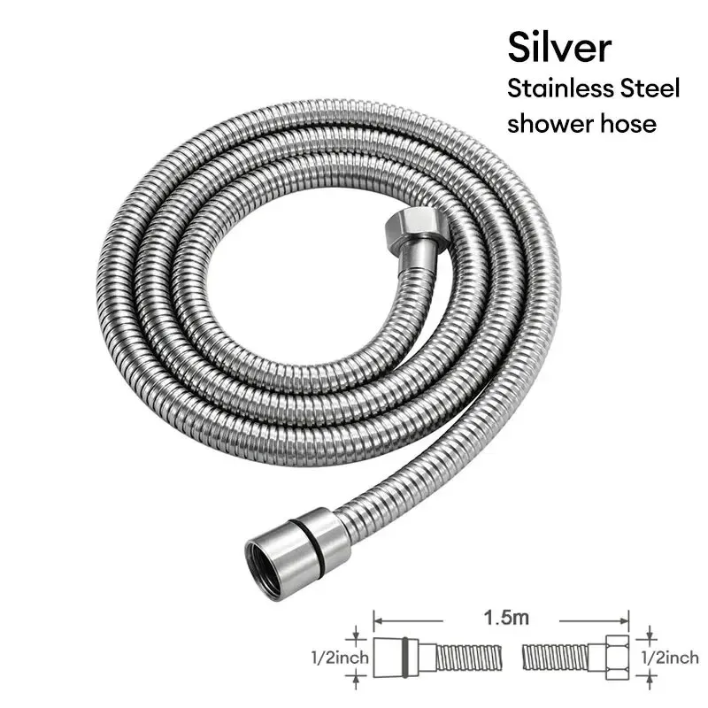 Stainless Steel Flexible Shower Hose Durable High-Strength Hot and Cold Shower Tube for Bathroom Accessories