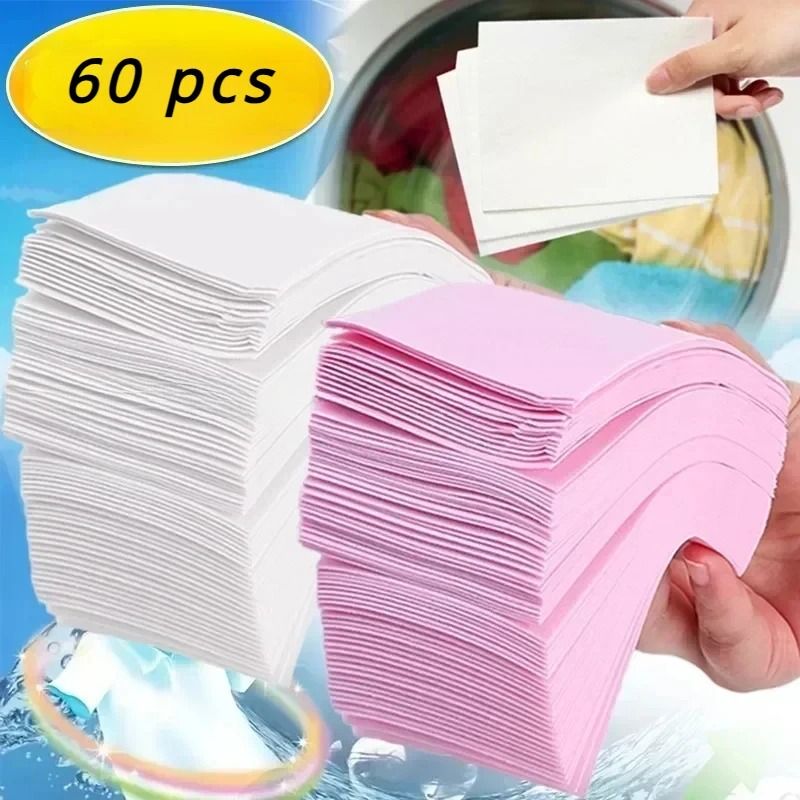 60 Piece Laundry Detergent Tablets Strong Cleaning Sheets