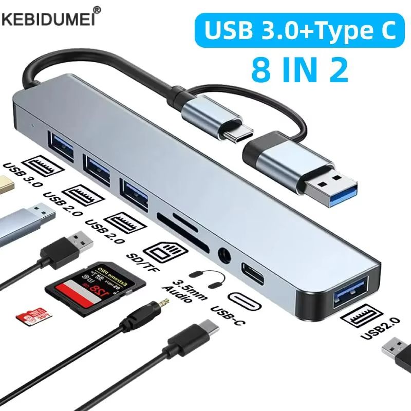 Premium USB C Multiport Adapter with SD Card Reader & Audio Output – Ideal MacBook Pro Accessory