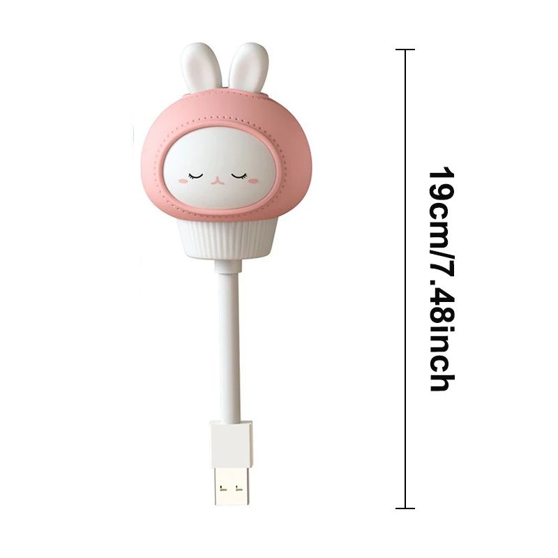 Cute Cartoon Bear & Kitten USB LED Night Light – Voice & Remote Control Kids Bedside Lamp