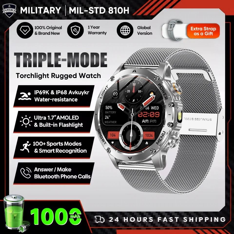 1.7-inch AMOLED Elite Smartwatch | 1000mAh Power Reserve & GPS | Executive NFC Bluetooth Call Fitness System