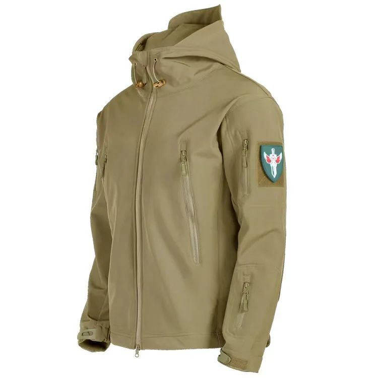 Men's Tactical Shark Skin Soft Shell Jacket – Windproof Waterproof Military Hooded Combat Bomber Coat