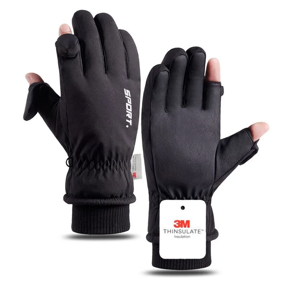 Mens Winter Waterproof Cycling Gloves Windproof Fleece Touch Screen Warm Full Finger