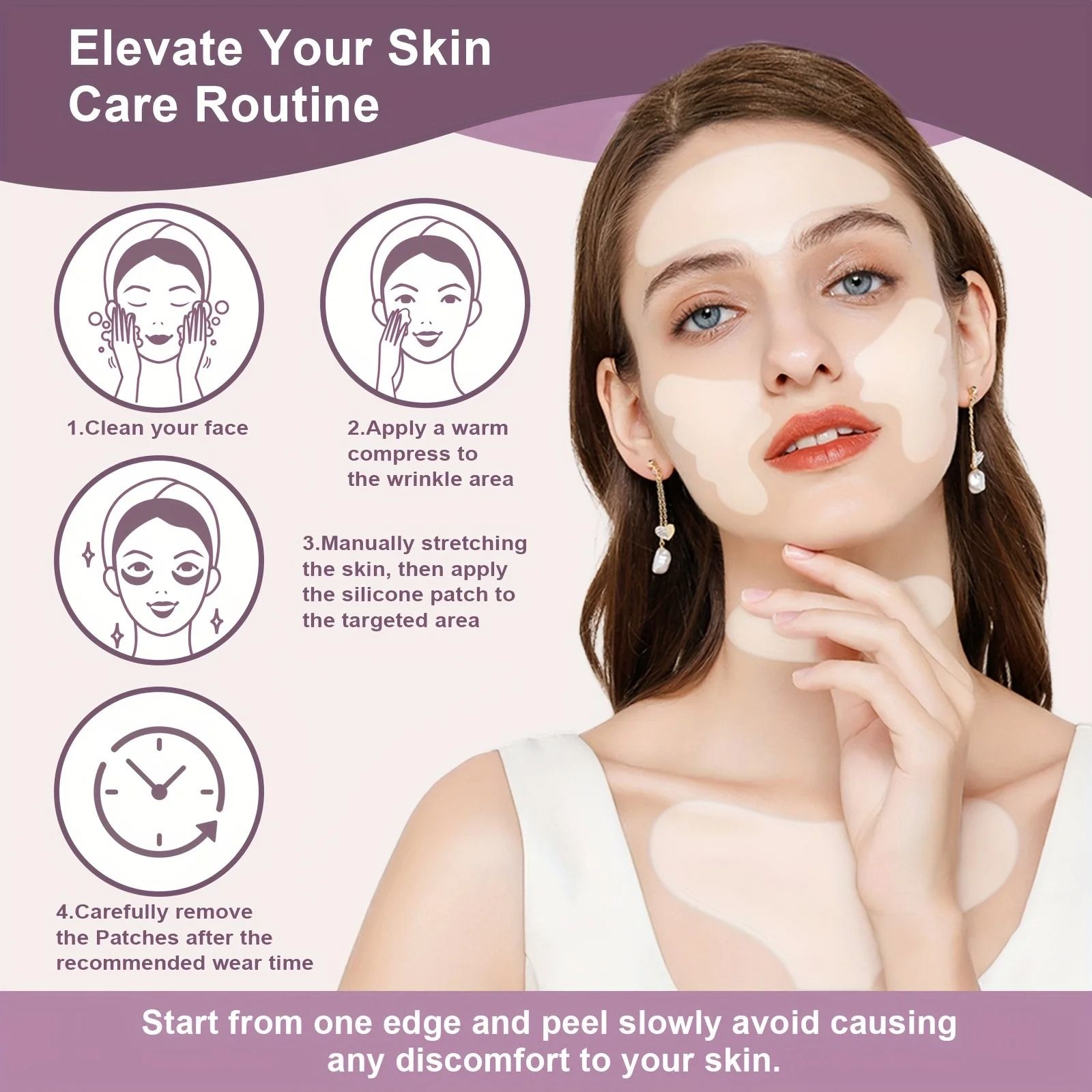 Reusable Silicone Face and Neck Care Patches