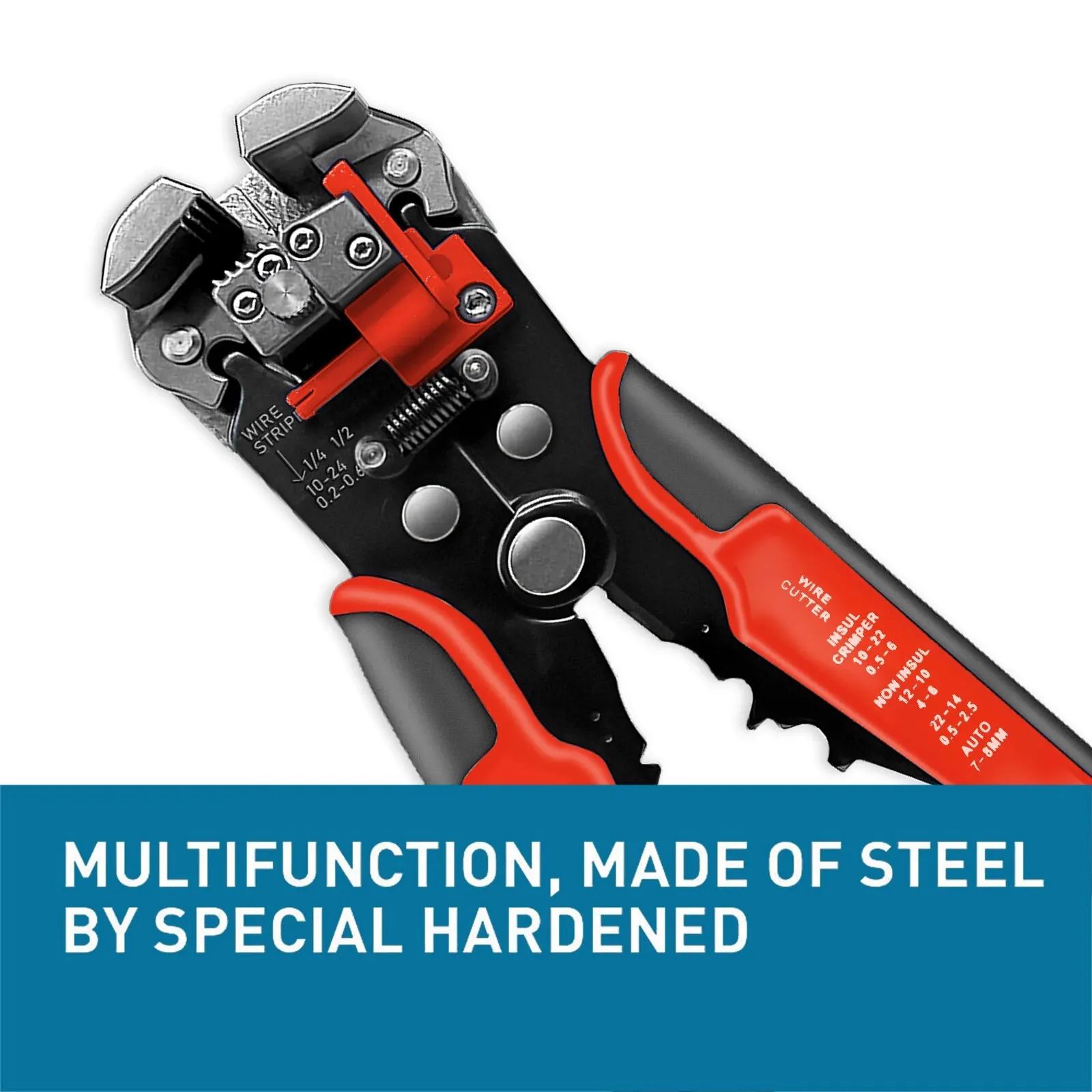 Automatic Wire Stripper Cutter Crimper - Professional Electrician Cable Tool, 10–24 AWG Multifunction Pliers