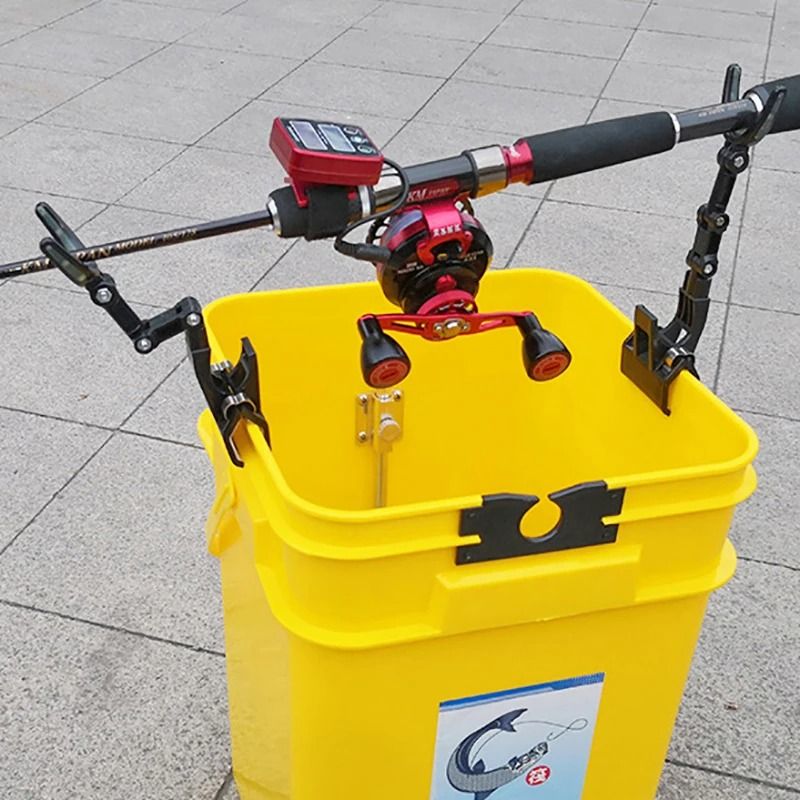 360 Rotatable Fishing Rod Holder Bucket Clip Set of 2