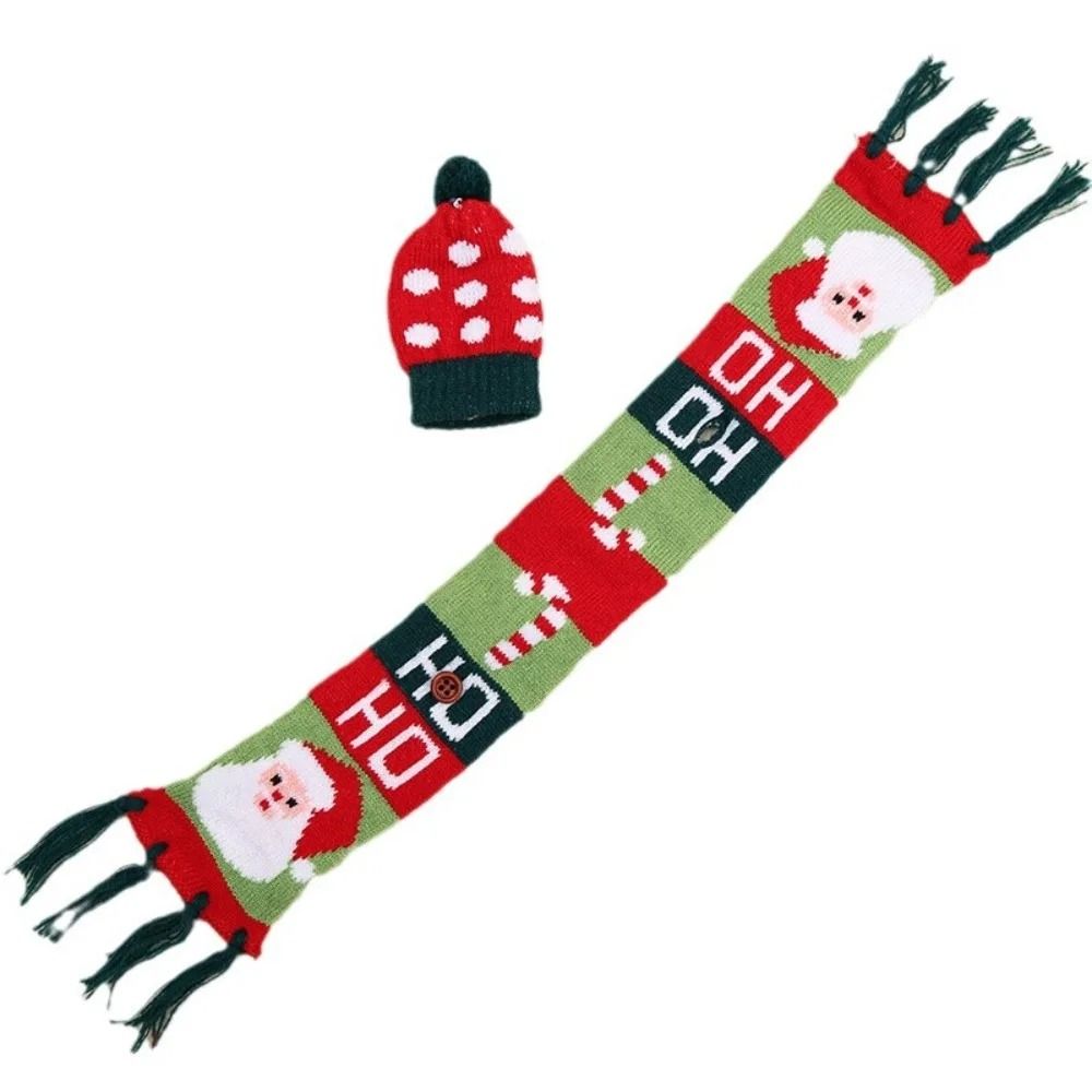 Christmas Wine Bottle Cover Mini Santa Elk Scarf and Hat Wine Bottle Gift for Xmas Tree Christmas Party Table Decoration