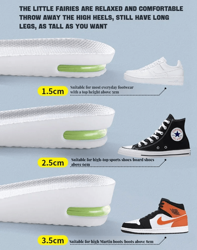 Height Boost Shock Absorbing Insoles – Plantar Fasciitis & Foot Comfort Shoe Lifts
