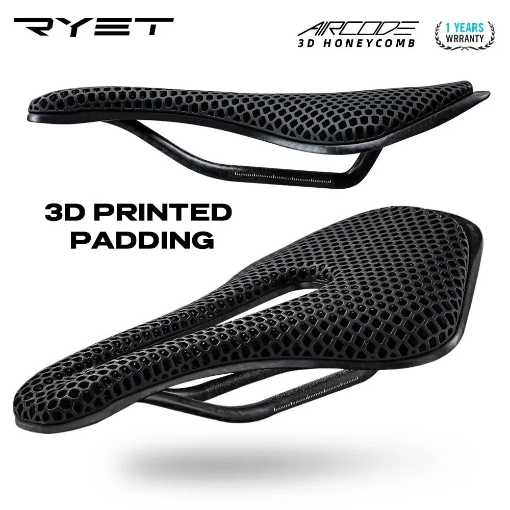 RYET 3D Printed Carbon Fiber Bike Saddle | Ultralight Hollow Breathing Seat for MTB, Road & Gravel