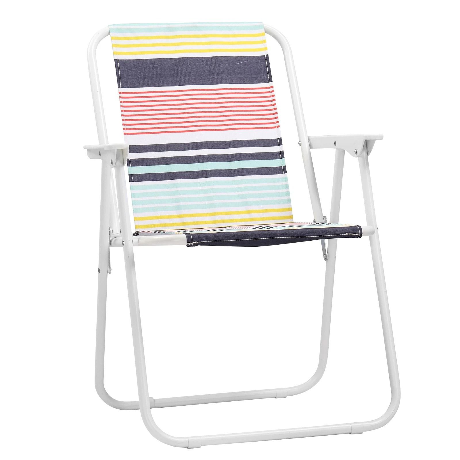 Portable Folding Beach Chair with Colorful Stripes Lightweight & Comfortable for Outdoor Activities