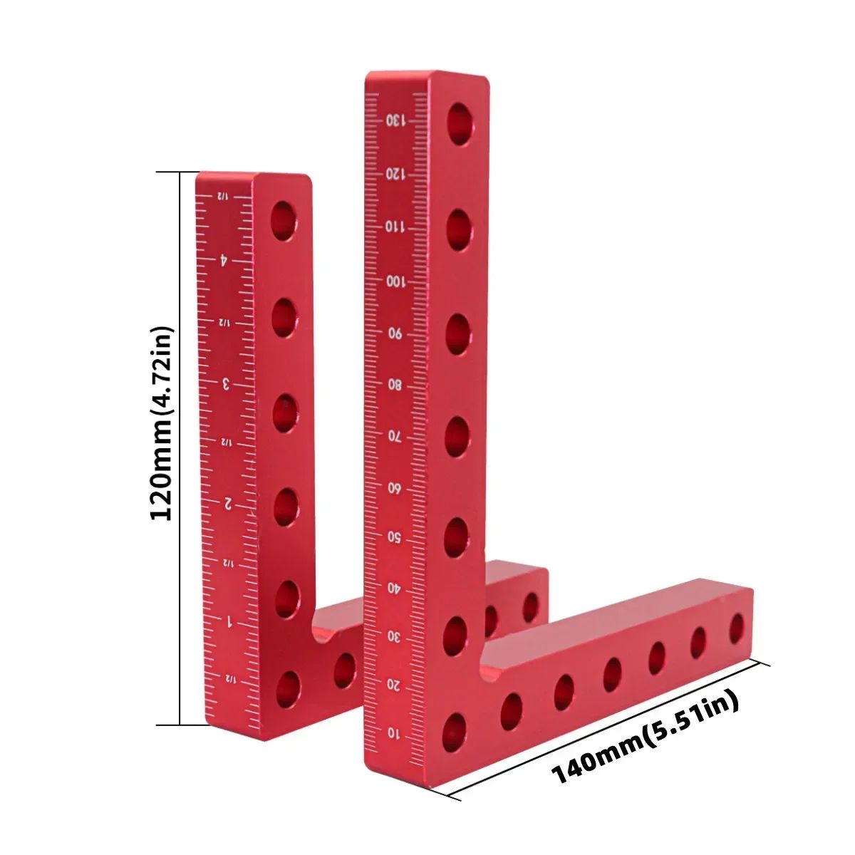 4.7/5.5 Inches 90° Right Angle Clamp Clip – L-Shaped Woodworking Corner Fixing Fixture for Panels, Frames & Cabinets