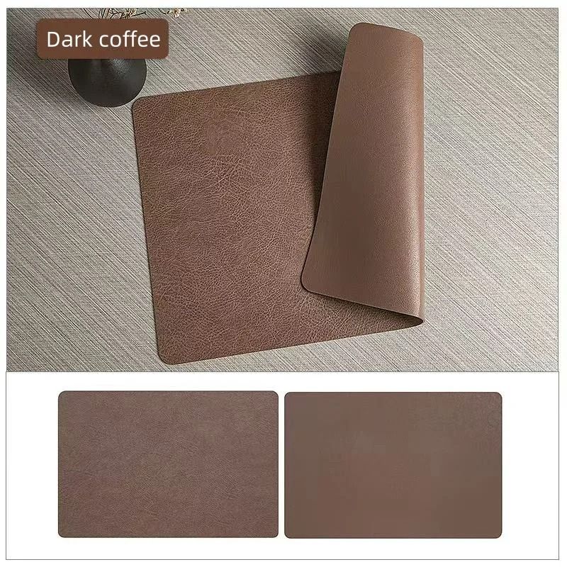 Square Faux Leather Kitchen Dining Placemats – Heat-Resistant Insulation Table Mats