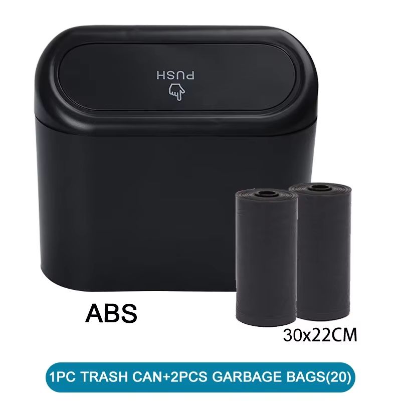Leak-Proof Car Trash Can with Lid Mini Garbage Bin and 300 Bags