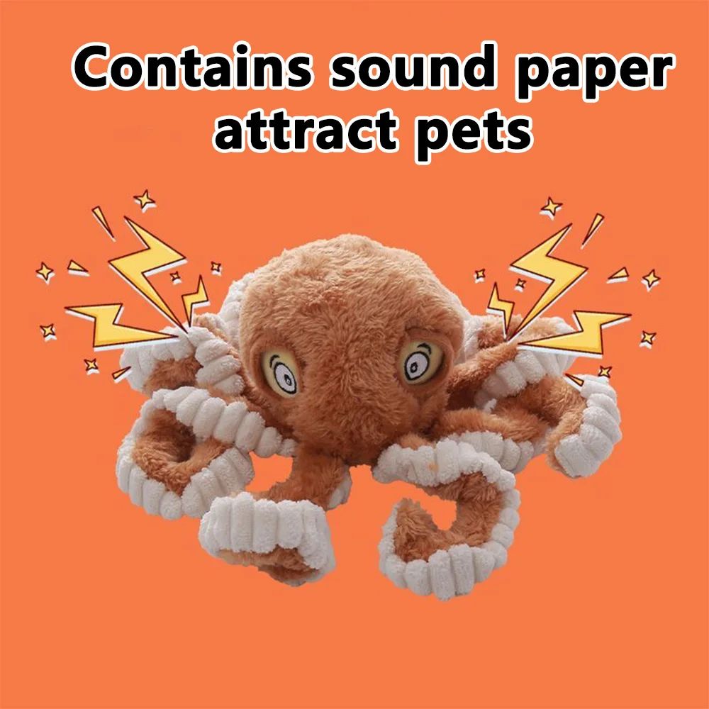 OctoTough Squeak Buddy – Indestructible Dog Toy Plush Octopus with Squeaker
